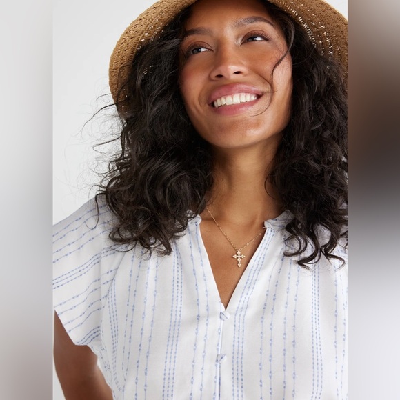 NWT Time and Tru Women's Split Neck Top with Flutter Sleeves size XXL (20) - Picture 11 of 11